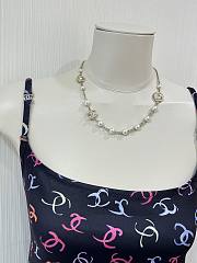 Kitlife Chanel Gold Full-Diamond Double C Brushed Round Pearl Necklace - 4