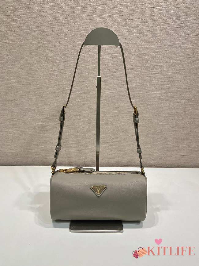 Kitlife Prada Grey Leather Pouch 1BC239 22x9x7.5cm  - 1