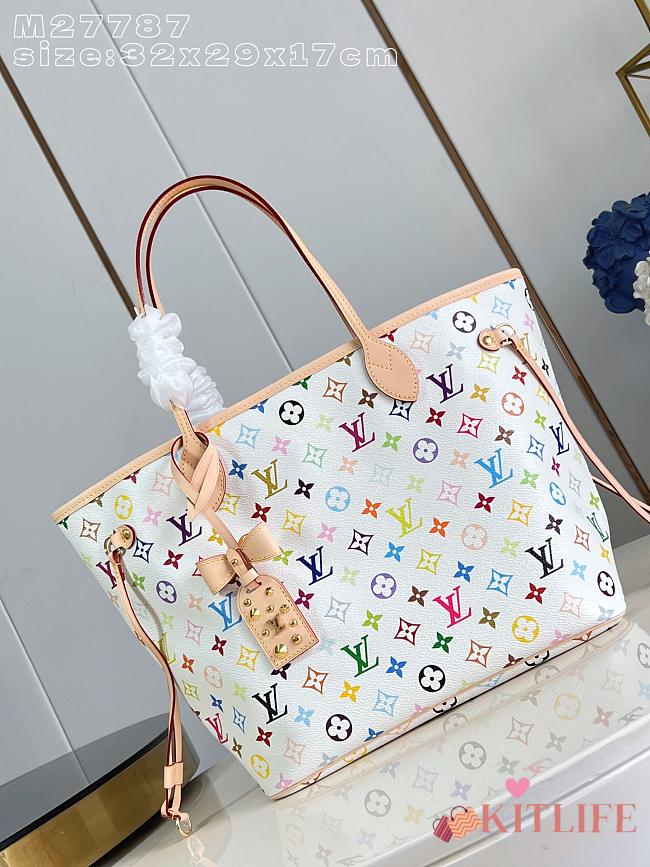 Kitlife Louis Vuitton x TM Neverfull MM Bag White Multicolor M27787 32x29x17cm - 1