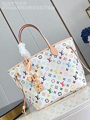 Kitlife Louis Vuitton x TM Neverfull MM Bag White Multicolor M27787 32x29x17cm - 1