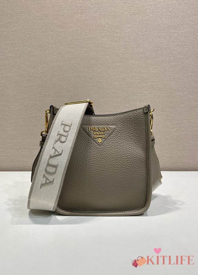 Kitlife Prada Mini Grey Leather Shoulder Bag 1BH191 19x20x6cm  - 1