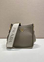 Kitlife Prada Mini Grey Leather Shoulder Bag 1BH191 19x20x6cm  - 1