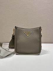 Kitlife Prada Mini Grey Leather Shoulder Bag 1BH191 19x20x6cm  - 3