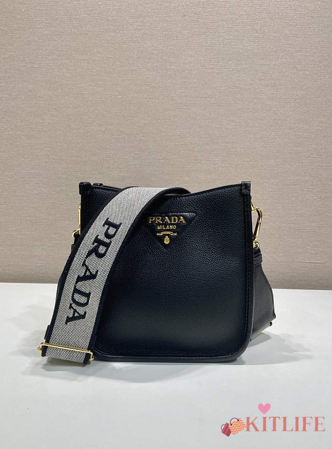 Kitlife Prada Mini Black Leather Shoulder Bag 1BH191 19x20x6cm  - 1