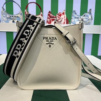 Kitlife Prada Mini White Leather Shoulder Bag 1BH191 19x20x6cm 