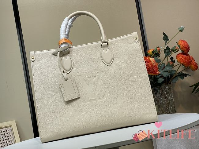 Kitlife Louis Vuitton Onthego MM Bag White  M46531 35x27x14cm - 1