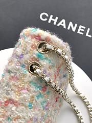Kitlife Chanel CF Pearl Sequin Embroidery Bag White 20cm - 5
