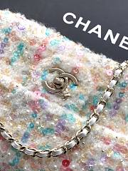 Kitlife Chanel CF Pearl Sequin Embroidery Bag White 20cm - 2