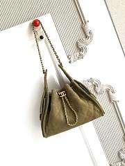 Kitlife Chanel 25C Drawstring Bucket Hobo Bag Green Suede AS5293 30×26×14cm  - 1