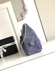 Kitlife Chanel 25C Drawstring Bucket Hobo Bag Blue Suede AS5293 30×26×14cm  - 6