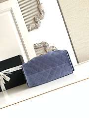 Kitlife Chanel 25C Drawstring Bucket Hobo Bag Blue Suede AS5293 30×26×14cm  - 4