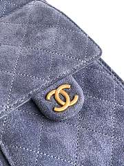 Kitlife Chanel 25C Drawstring Bucket Hobo Bag Blue Suede AS5293 30×26×14cm  - 2