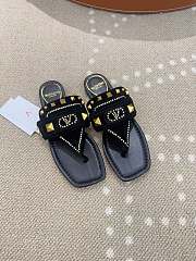 Kitlife Valentino Garavani Plaster Caster Black Suede Thong Sandals - 1
