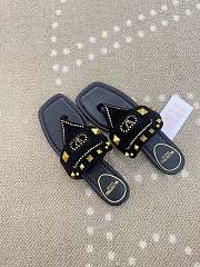 Kitlife Valentino Garavani Plaster Caster Black Suede Thong Sandals - 3
