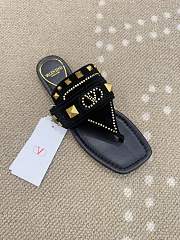 Kitlife Valentino Garavani Plaster Caster Black Suede Thong Sandals - 2