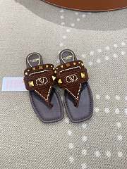 Kitlife Valentino Garavani Plaster Caster Brown Suede Thong Sandals  - 1