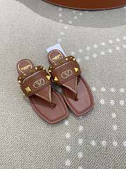 Kitlife Valentino Garavani Plaster Caster Brown Goatskin Thong Sandals  - 1