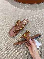 Kitlife Valentino Garavani Plaster Caster Brown Goatskin Thong Sandals  - 2