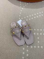 Kitlife Valentino Garavani Plaster Caster Dusty Lavender Goatskin Thong Sandals  - 1