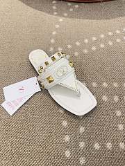 Kitlife Valentino Garavani Plaster Caster White Goatskin Thong Sandals - 4