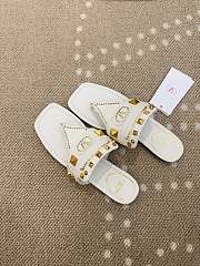 Kitlife Valentino Garavani Plaster Caster White Goatskin Thong Sandals - 2
