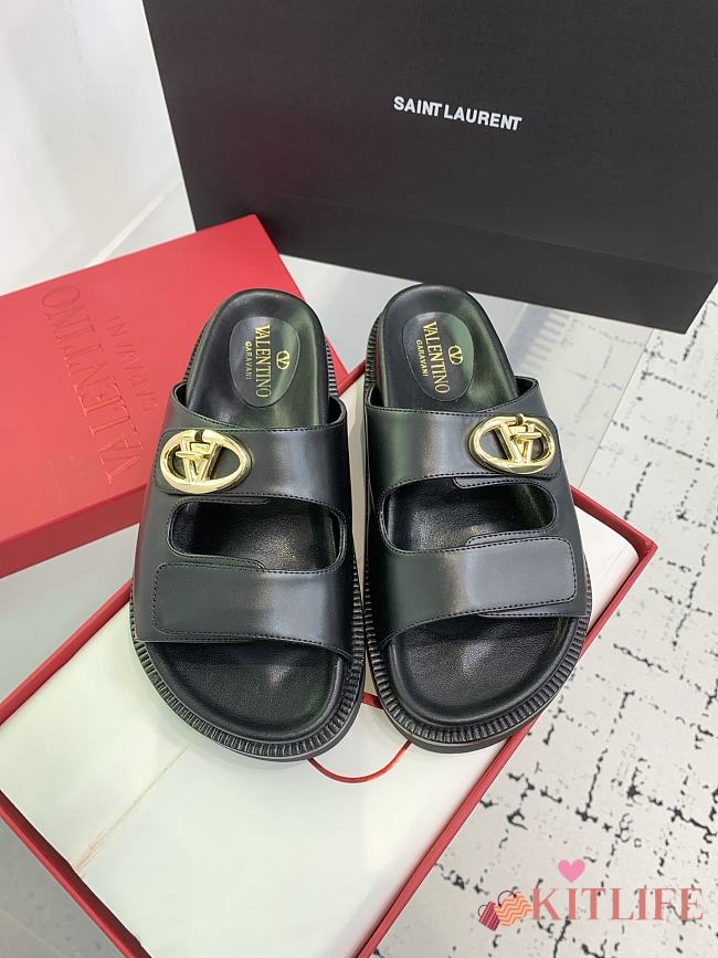 Kitlife Valentino Velcro Beach Sandals Black - 1