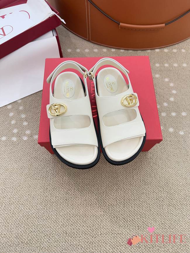 Kitlife Valentino Velcro Beach Sandals White - 1