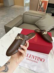 Kitlife Valentino VLogo Gate Dark Brown Leather Loafers  - 3