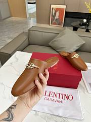 Kitlife Valentino VLogo Gate Brown Leather Loafers - 2