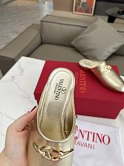 Kitlife Valentino VLogo Gate Gold Leather Loafers  - 6