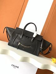 Kitlife Celine Medium Smiling New Luaggage In Supple Black Shiny Lambskin 36x22x16cm - 1