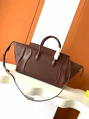 Kitlife Celine Medium Smiling New Luaggage In Supple Brown Shiny Lambskin 36x22x16cm - 2