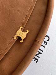 Kitlife Celine Halfmoon Soft Triomphe Bag In Supple Brown Shiny Lambskin 46x19x10cm  - 5