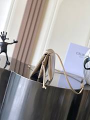 Kitlife Celine Trio Flap Bag In Cream Smooth Lambskin 22x14x4cm - 6