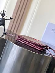 Kitlife Celine Trio Flap Bag In Burgundy Smooth Lambskin 22x14x4cm  - 5