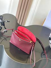 Kitlife Celine Trio Flap Bag In Burgundy Smooth Lambskin 22x14x4cm  - 4