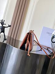 Kitlife Celine Trio Flap Bag In Brown Smooth Lambskin 22x14x4cm  - 4