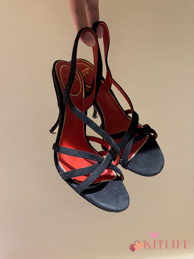 Kitlife Valentino Fetishique Black Velvet Sandal 105mm - 1