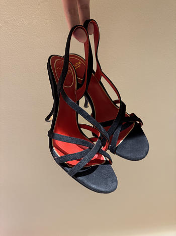 Kitlife Valentino Fetishique Black Velvet Sandal 105mm