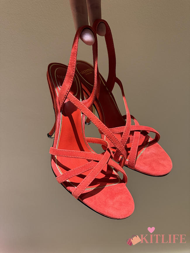 Kitlife Valentino Fetishique Red Velvet Sandal 105mm  - 1
