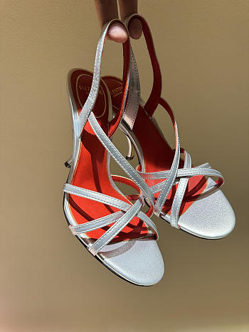 Kitlife Valentino Fetishique Silver Leather Sandal 105mm 