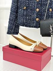 Kitlife Valentino 2025 Bow-Tie Color-Blocked Shoes White and Brown  - 3