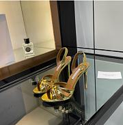 Kitlife Aquazzura Moves Gold Metallic Leather Sandals 105mm - 1
