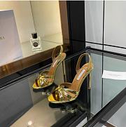 Kitlife Aquazzura Moves Gold Metallic Leather Sandals 105mm - 6