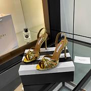 Kitlife Aquazzura Moves Gold Metallic Leather Sandals 105mm - 4