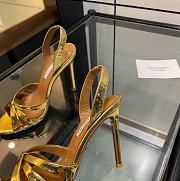 Kitlife Aquazzura Moves Gold Metallic Leather Sandals 105mm - 3