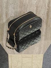 Kitlife Chanel Pebbled Leather Toiletry Bag Black 18x9x9cm - 6