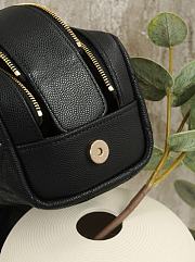 Kitlife Chanel Pebbled Leather Toiletry Bag Black 18x9x9cm - 5