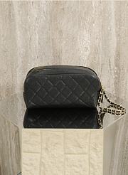 Kitlife Chanel Pebbled Leather Toiletry Bag Black 18x9x9cm - 4