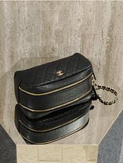 Kitlife Chanel Pebbled Leather Toiletry Bag Black 18x9x9cm - 3